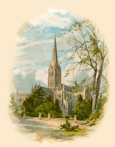 Cattedrale di Salisbury, dal Palazzo del Vescovo da Arthur Wilde Parsons