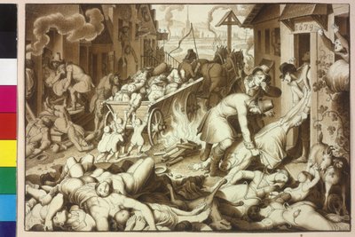 1679 morire a Vienna da gennaio a novembre 122.849 persone durante la grande peste da Artist Unknown