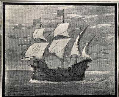 Galeone spagnolo del XVI secolo. Incisione. SPAGNA. ARAGONA. Saragozza. Accademia Militare Generale da Artist Unknown