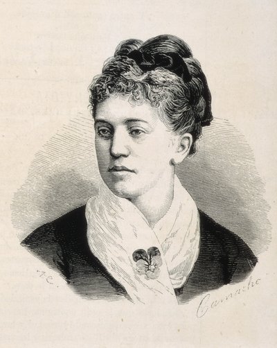 Rosario de Acuña y Villanueva de la Iglesia, scrittrice inglese (incisione) da Artist Unknown