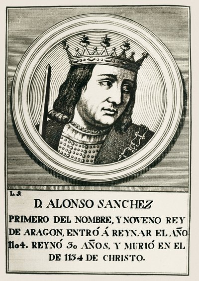 Alfonso I, “Il Battagliero” (1073-1134). Re di Aragona e Navarra (1104-1134). da Artist Unknown