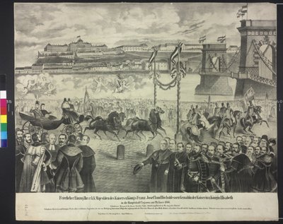 Arrivo della coppia imperiale al deposito di corte a Budapest il 29 gennaio 1866 da Artist Unknown