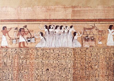 Arte Egitto: il pianto. Il collegio è simile al papiro di Ani, proveniente da Tebe da Artist Unknown
