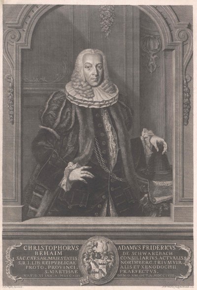 Christoph Adam Frederick Behaim von Schwarzbach da Artist Unknown