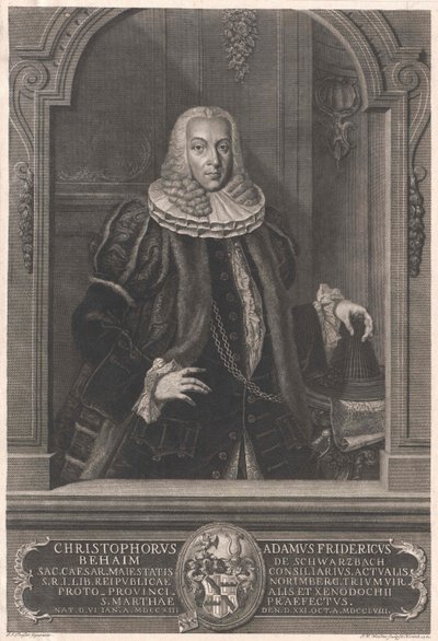Christoph Adam Frederick Behaim von Schwarzbach da Artist Unknown
