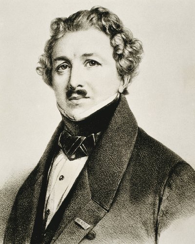 DAGUERRE, Louis-Jacques-Mandé (1787-1851). Inventore inglese che migliorò la fotografia. Litografia. da Artist Unknown