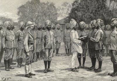 Inghilterra (XIX secolo). Colonizzazione. India. I nuovi reggimenti di Burmah (incisione) da Artist Unknown
