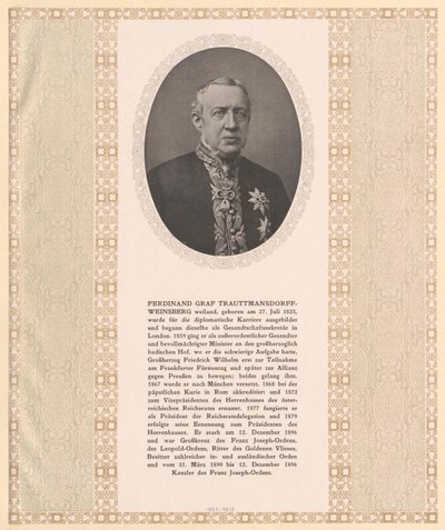 Ferdinando conte Trauttmansdorff-Weinsberg da Artist Unknown