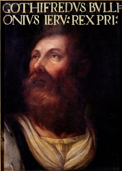 Prima crociata: "Ritratto di Godefroi (o Godefroy) de Bouillon (1040/61-1100), duca di Bassa Lorena" Dipinto anonimo. Firenze, Galleria degli Uffizi, Raccolta Giovanna. da Artist Unknown