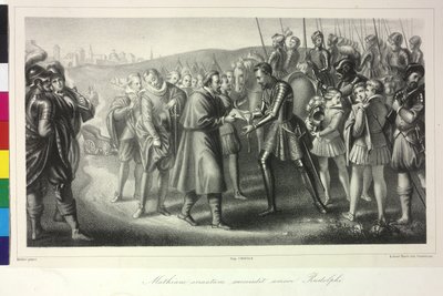 Franz di Dietrichstein consegna al re Mattia I una lettera dell