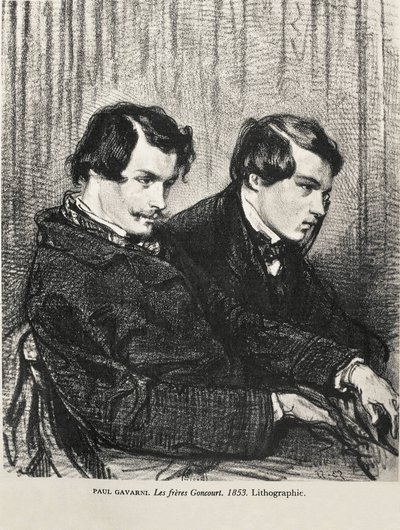 Edmond e Jules de Goncourt in un palco a teatro da Artist Unknown