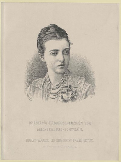 Granduchessa di Russia Anastasia Mikhailovna da Artist Unknown