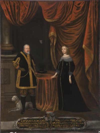 Jean Georges I di Sassonia e Madeleine Sibylle de Prussia (olio su tela) da Artist Unknown