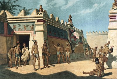 Civiltà Maya, gioco della palla mesoamericano da Artist Unknown