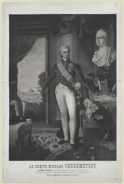 Nikolai Petrowitsch conte Sheremetev da Artist Unknown