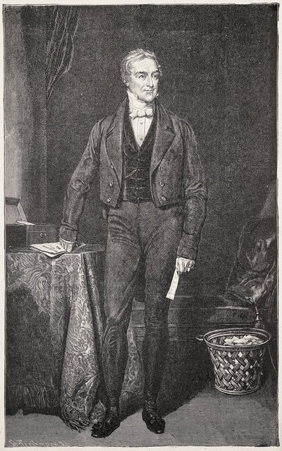 Robert Peel (1788-1850). Primo Ministro del Regno Unito (1834-1835 e 1841-1846). Incisione di Rafael Ward. Incisione. da Artist Unknown