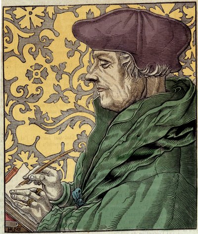 Ritratto di Didier Erasme (Erasmo da Rotterdam) (1469-1536), umanista olandese. da Artist Unknown