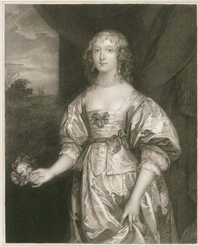 Ritratto di Elizabeth Cecil (incisione) da Artist Unknown
