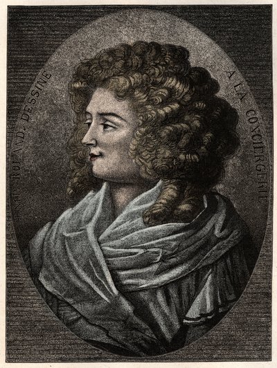 Ritratto di Manon (Jeanne Marie) Roland Philipon detta Madame Roland (1754-1793) alla Concierge, membro della fazione Girondina durante la Rivoluzione Francese da Artist Unknown