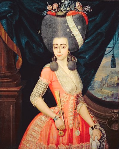 Ritratto di signora elegante, 1790 circa (olio su tela) da Artist Unknown