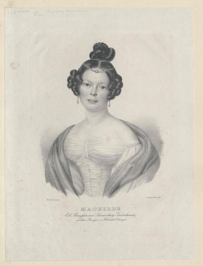 Principessa di Hohenlohe-Oehringen Mathilde da Artist Unknown