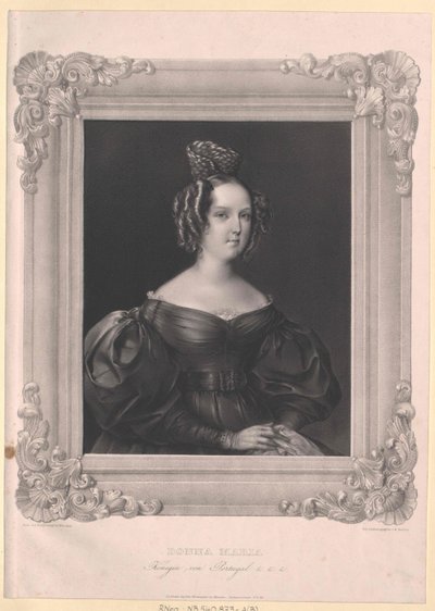 Regina del Portogallo Maria II da onore da Artist Unknown