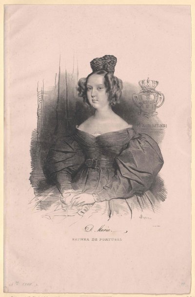 Regina del Portogallo Maria II da onore da Artist Unknown