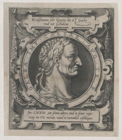 Imperatore romano Galba (stampa) da Artist Unknown