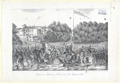 Scena nel Prater (a Vienna) il 23 agosto 1848 da Artist Unknown