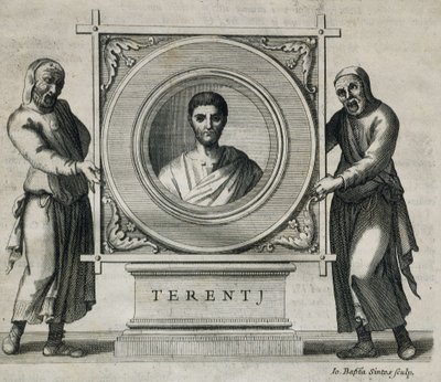 Publio Terenzio Afro (190-154 a.C.). Drammaturgo durante la Repubblica Romana. Incisione. 1736. Incisione da Artist Unknown