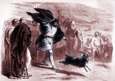 Il capro espiatorio inviato nel deserto per Azazel, Levitico, cap. XVI (stampa) da Artist Unknown