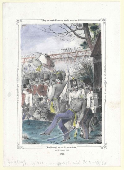 Il combattimento al ponte di Tabor da Artist Unknown