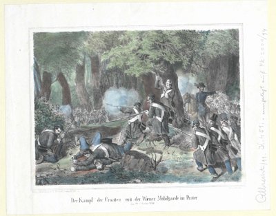 Il combattimento dei croati con la guardia mobile viennese nel Prater il 28 ottobre 1848 da Artist Unknown