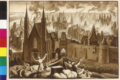 Il tremendo incendio di Vienna tra re Ottokar nel 1260 da Artist Unknown
