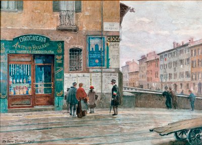 Milano, veduta dal ponte di Porta Vittoria (Verziere) da Arturo Ferrari