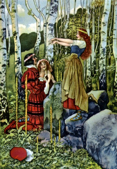 Come vi piace, Il matrimonio finto di Orlando e Rosalind, c.1880 (incisione) da Artus Scheiner