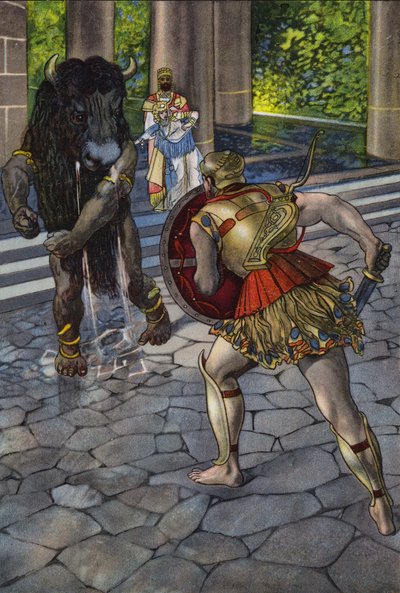 Eracle che affronta il Minotauro da Artus Scheiner