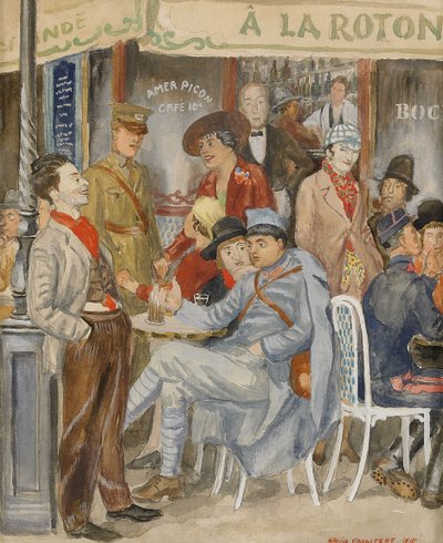 Café La Rotonde Moise Kisling durante le vacanze, 1915 da Arvid Fougstedt