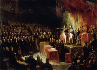 Luigi Filippo presta giuramento sulla costituzione davanti alle camere il 9 agosto 1830 da Ary Scheffer