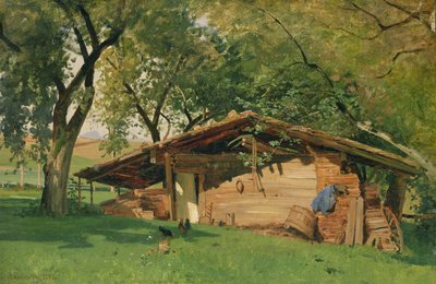 Una capanna a Chiemsee, 1872 da Ascan Lutteroth