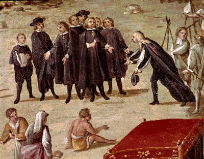 Piazza del tribunale della Vicaria a Napoli al tempo della rivoluzione di Masaniello (dettaglio) da Ascanio Luciani