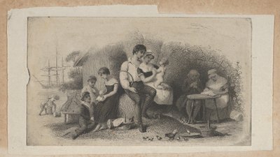 Vignetta di banconota con figure di diverse età, rappresentanti le fasi della vita da Asher Brown Durand.