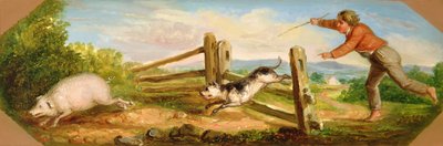 Ragazzo che insegue un maiale, 1836 da Asher Brown Durand