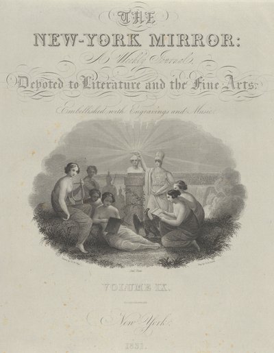 Pagina del titolo: The New York Mirror, A Weekly Journal, Devoted to Literature and the Fine Arts da Asher Brown Durand