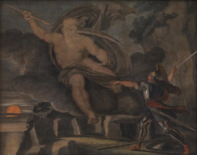 La lotta di Fingal con lo spirito di Loda da Asmus Jacob Carstens