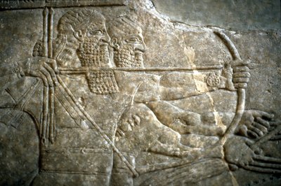 Re Ashurnasirpal II durante una caccia al leone reale, 650-620 a.C. da Assyrian