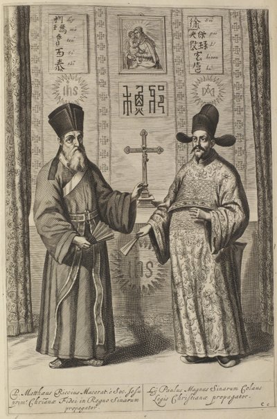 Matteo Ricci e Xu Guangqi. Da China Illustrata di Athanasius Kircher da Athanasius Kircher