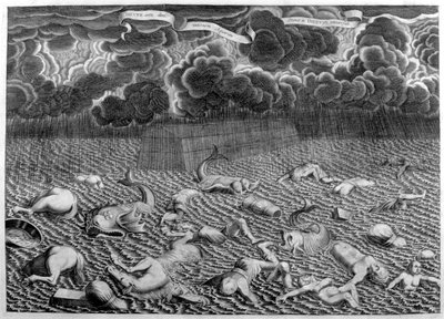 Scena del diluvio, 1675 da Athanasius Kircher