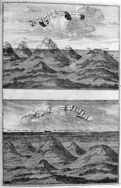 Il grande diluvio da Arca Noe da Athanasius Kircher