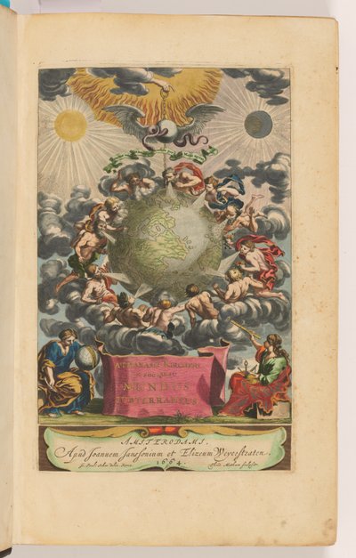 Pagina del titolo di Mundus Subterraneus da Athanasius Kircher